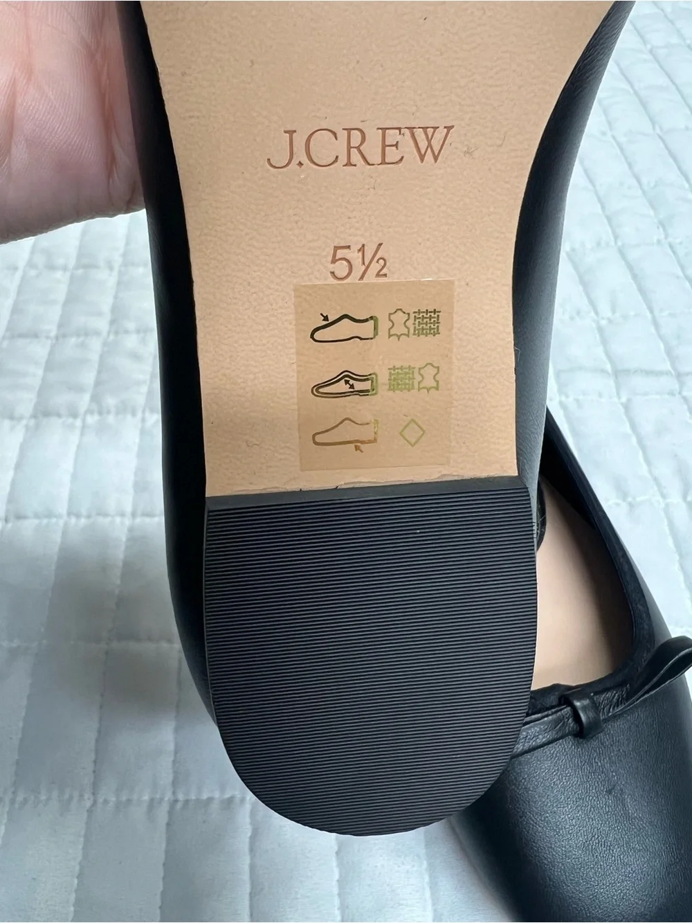 J. Crew Quinn Mary Jane Ballet Flat in Black Leather Size 5.5